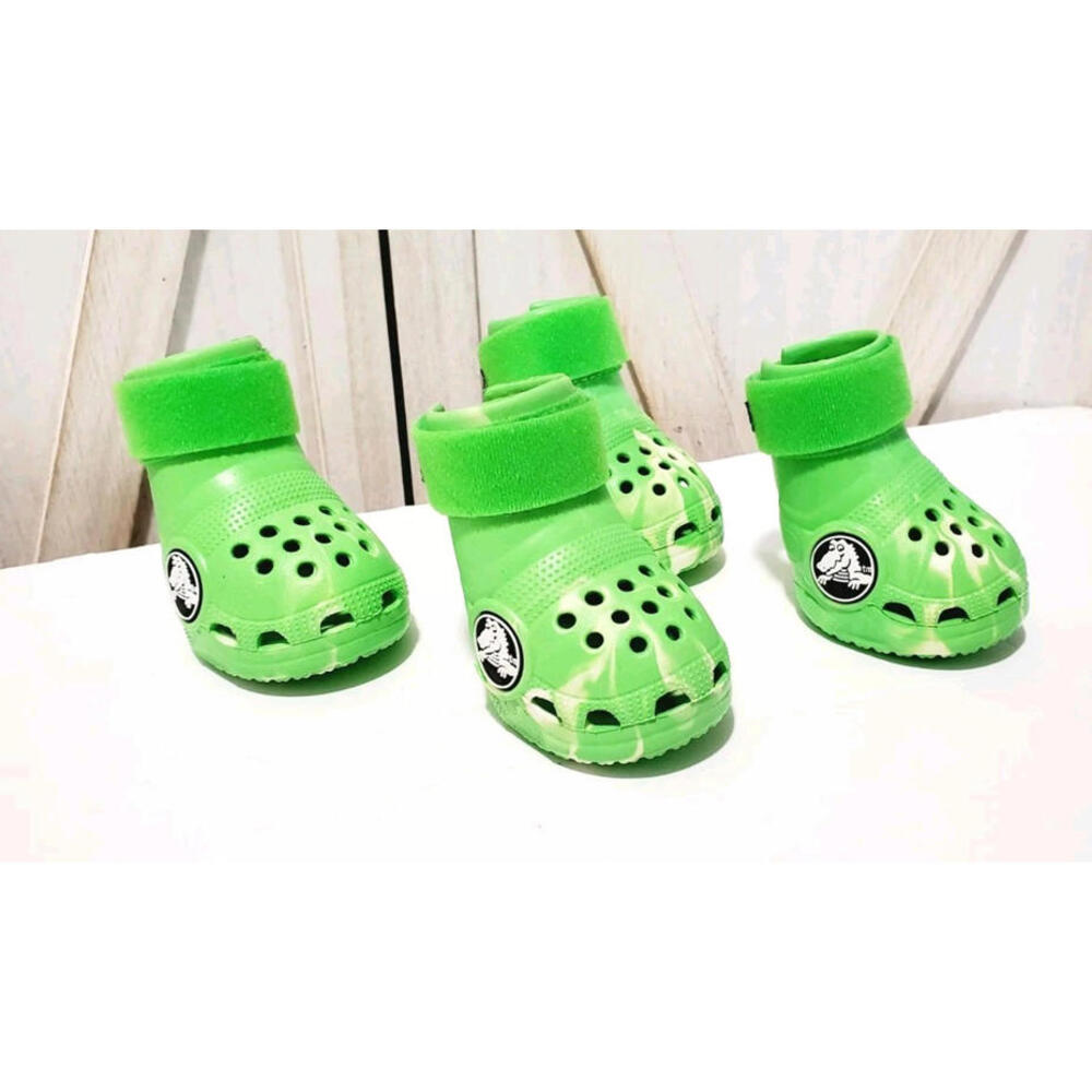 Limited Edition Bark Crocs Pet Dog Boots Green Slime Large - Picture 2 of 6